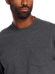 Brushed Herringbone Crewneck Pullover
