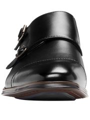 Bayne Leather Cap Toe Double Monk Strap Dress Shoes