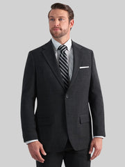 Tailored Fit Windowpane Wool Blend Premium Stretch Suit Jacket