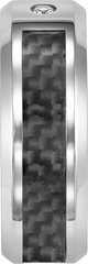 8mm Diamond Accent Stainless Steel Carbon Band