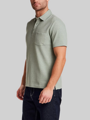Regular Fit Variegated Microstripe Short Sleeve Polo