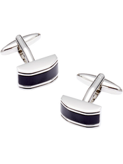 Rectangle Black Enamel Cufflinks