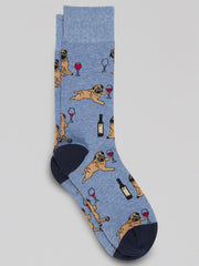 Pug Wine Socks