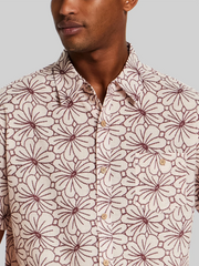 Regular Fit Modern Floral Short Sleeve Button Up Shirt