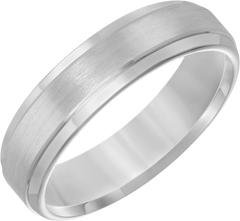 6mm Step Edge Satin Finish Tungsten Carbide Band