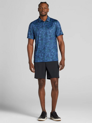 Regular Fit Linear Botanical Print Short Sleeve Golf Polo