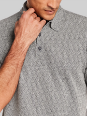 Regular Fit Diamond Jacquard Short Sleeve Polo