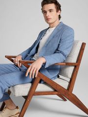 Skinny Fit Windowpane Suit Jacket