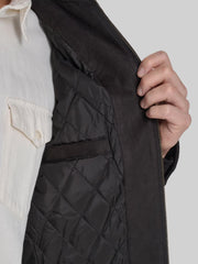 Faux Suede Laydown Collar Jacket
