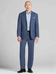 CHILLFLEX Modern Fit Premium Wool Windowpane Suit