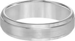 6mm Step Edge Satin Finish Tungsten Carbide Band