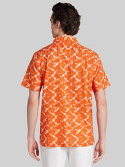 Modern Fit Linen Blend Short Sleeve Camp Shirt