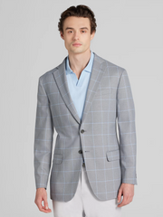 Modern Fit Windowpane Plaid Sport Coat