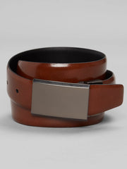 Reversible Marbleized Plaque Buckle Belt