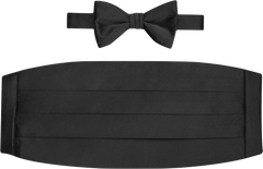 Solid Silk Bow Tie & Cummerbund Set
