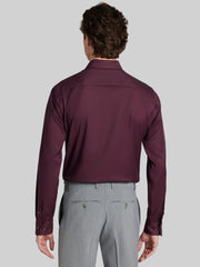 Slim Fit Sharkskin Covered Placket Dress Shirt