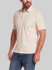 Regular Fit Diamond Texture Short Sleeve Polo