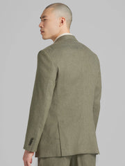 Modern Fit Double Breasted Linen Blend Suit Jacket
