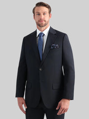 Tailored Fit Windowpane Wool Blend Premium Stretch Suit Jacket