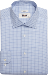 Classic Fit Grid Spread Collar Dress Shirt