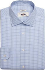 Classic Fit Grid Spread Collar Dress Shirt