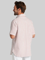 Classic Fit Cotton Blend Short Sleeve Button Up Shirt