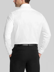 Slim Fit Covered Placket Formal Dress Shirt