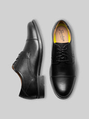 Finance Leather Cap Toe Lace-up Oxfords