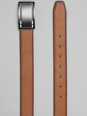 Feather Edge Reversible Cut-Out Plaque Leather Belt