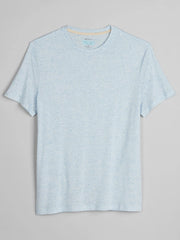 Modern Fit Linen Blend Burnout Crewneck Tee