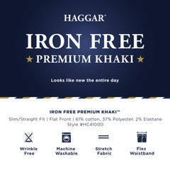 Iron Free Premium Khaki™ Slim/Straight Fit Flat Front Pant