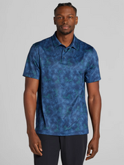 Regular Fit Linear Botanical Print Short Sleeve Golf Polo