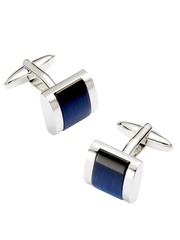 Square Blue Glass Cufflinks
