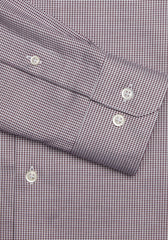 Slim Fit Micro Check Spread Collar Dress Shirt