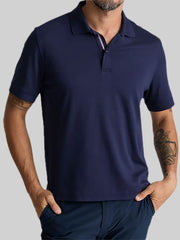 Slim Fit Damaschino Wrinkle-Free 100% Cotton Short Sleeve Polo