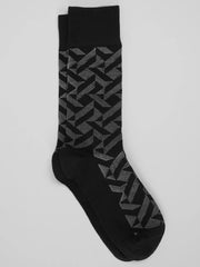 Geo Block Dress Socks, 1-Pair