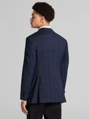 Slim Fit Notch Lapel Plaid Dinner Jacket