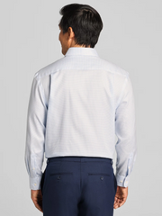Classic Fit Mini Check Spread Collar Dress Shirt