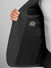 Slim Fit Windowpane Suit Jacket