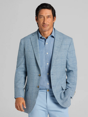 Modern Fit Windowpane Plaid Sport Coat