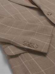 Slim Fit Premium Wool Windowpane Suit Jacket