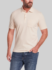 Regular Fit Diamond Texture Short Sleeve Polo