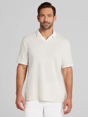 Modern Fit Jacquard Knit Johnny Collar Polo