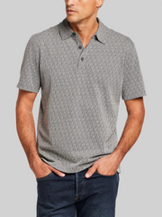 Regular Fit Diamond Jacquard Short Sleeve Polo