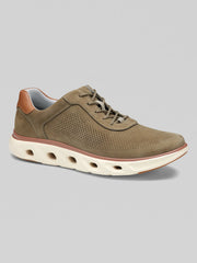 Reactivate U-Throat Nubuck Leather Lace-Up Sneakers
