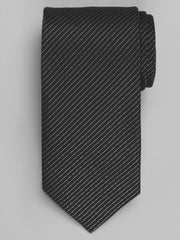 Narrow Metallic Bias Stripe Tie