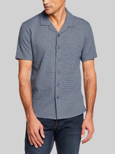 Regular Fit Microstripe Button Front Short Sleeve Shirt
