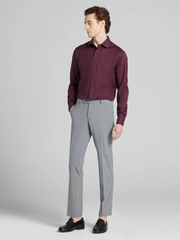 Slim Fit Sharkskin Covered Placket Dress Shirt