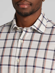 Modern Fit Woven Plaid Short Sleeve Button Up Shirt