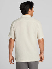 Modern Fit 100% Linen Short Sleeve Camp Shirt